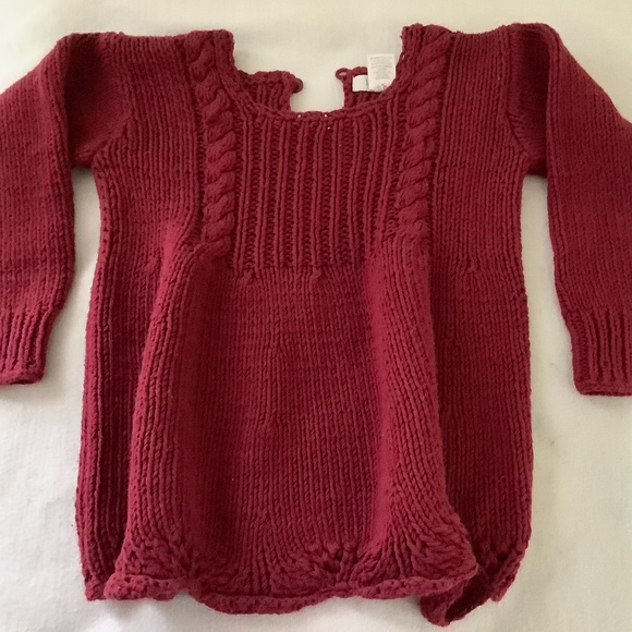 Moby Goby girls maroon cotton swing sweater - Picture 1 of 8